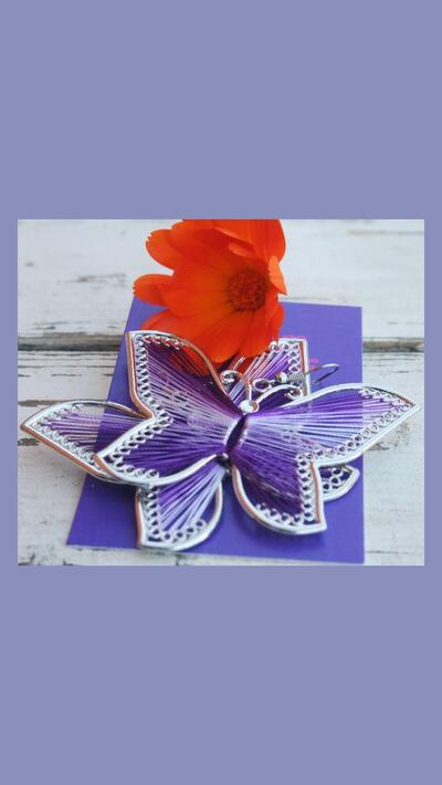 Butterfly Earrings – purple threads