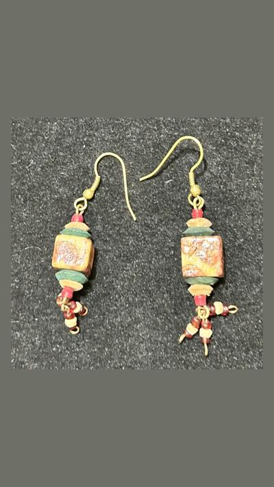 Wooden earrings, 2 types