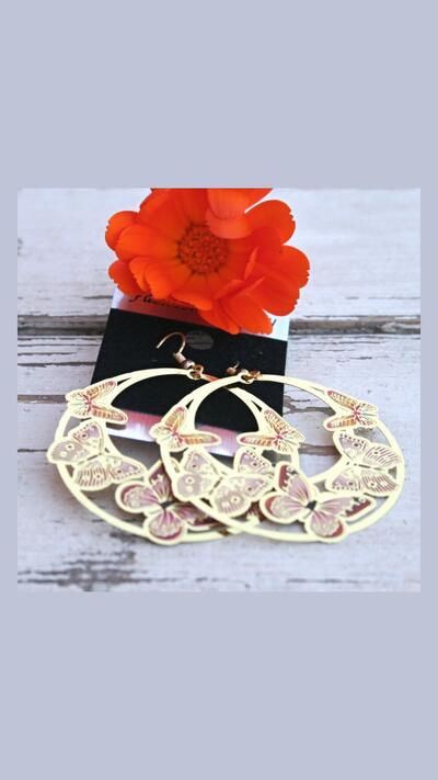 Butterfly Earrings in a Circle, 2 styles