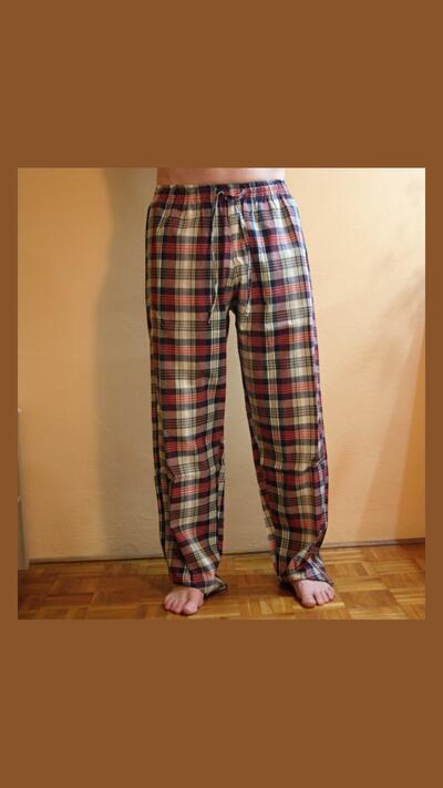 Men’s red and grey trousers