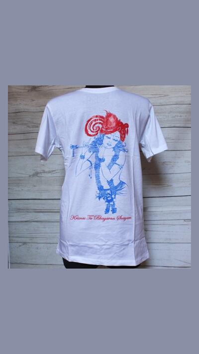 Krisnas ‘Tu Bhagavan Swayam’ T-shirt, print on the back too, size M