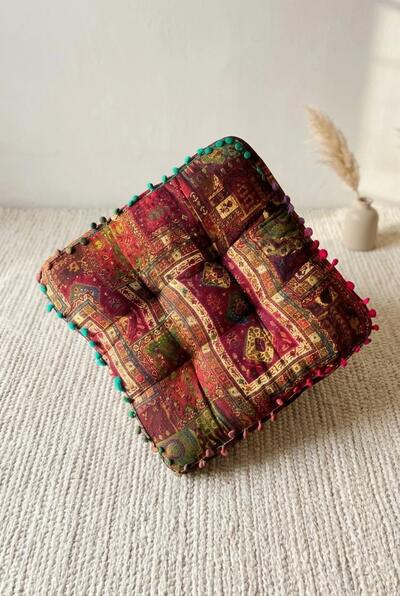 Boho cushion | vintage style pillow | yoga mat pillow | chair sofa cushion