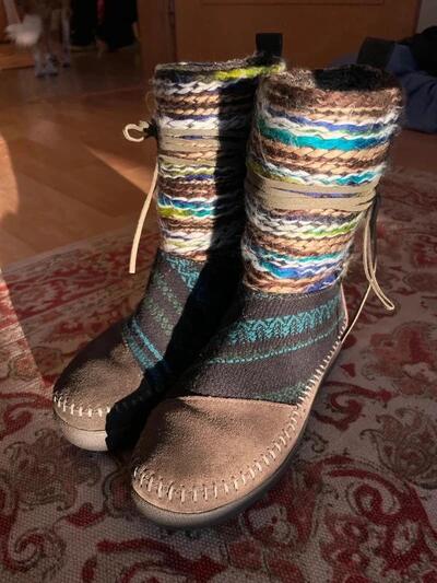 TOMS Ankle Boots | Nepal Boots Slip-On Aztec | Ethnic boho winter boots