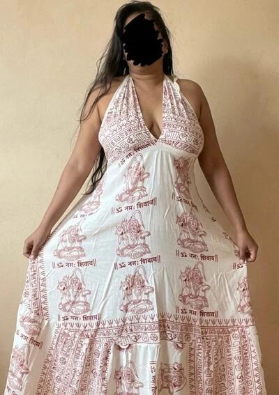 Boho halter dress | Om Namah Shivaya print