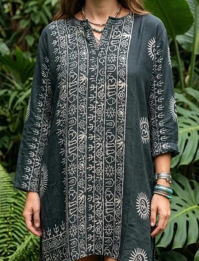 Indian Hindu Spiritual Kurta Shirt | Yoga Namaste | Boho Hippie