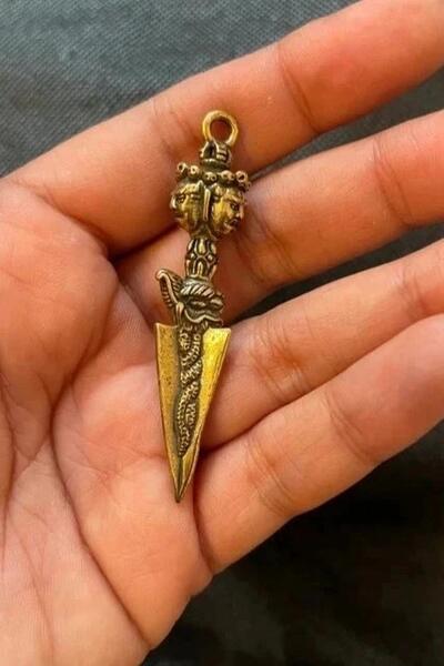 Brass Tibetan Buddha Amulet | Pendant Talisman Charm | India Hindu Spiritual Jewellery