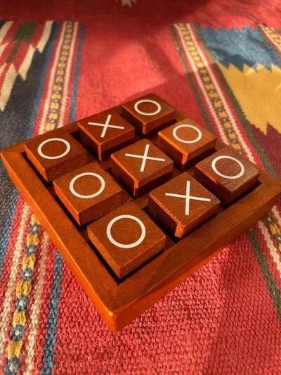 Wooden tic tac toe XO game | Classic collectible board game