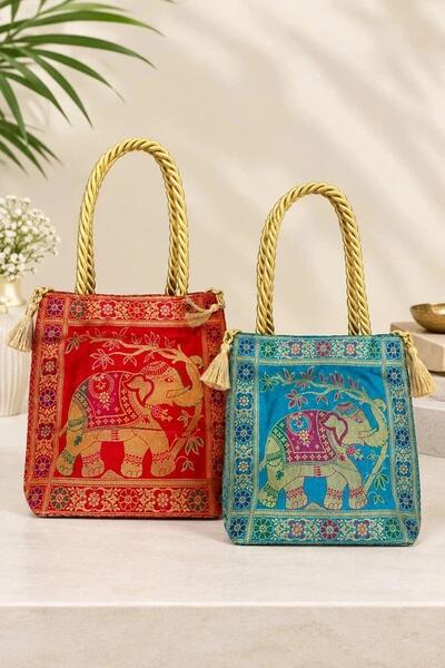 Indian Silk | Ethnic Bags | Varanasi Silk Bags | Boho Bags | Luxury Textile