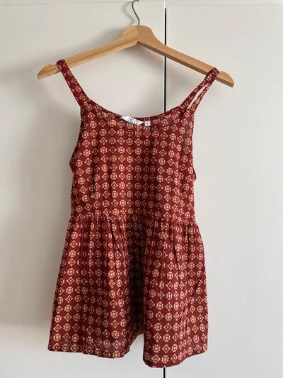 Indian Tunic Top | Peplum | Tie At Back | Size L