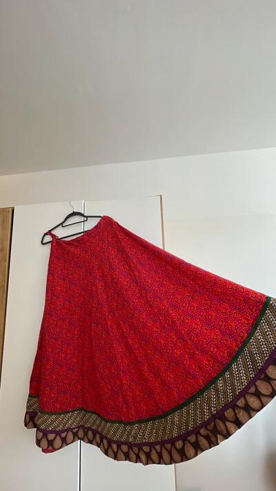Boho Cotton Maxi Skirt | Vintage Skirt | Drawstring Waist | Indian Ethnic