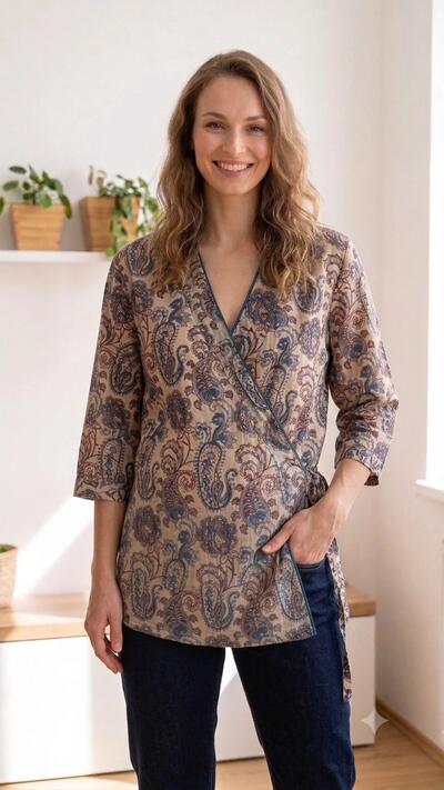 Indian Cotton Kimono/Angrakha | Versatile Top Beachwear Jacket