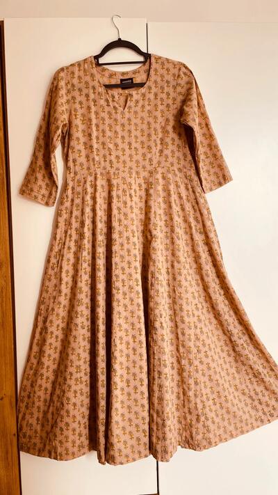 Indian Cotton Summer Maxi Dress | Size M-L