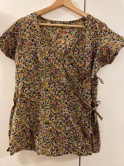 Indian Cotton Summer Wrap Top | Size M to L