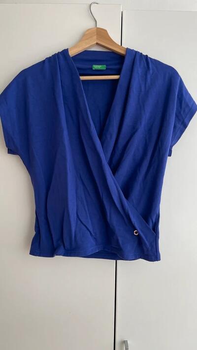 United Colors of Benetton Purple Wrap Front Top | Size M-L