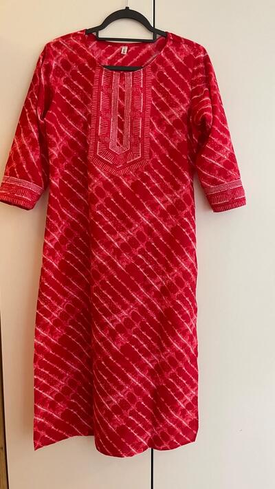 Indian Cotton Tie-Dye Ethnic Tunic | Size M