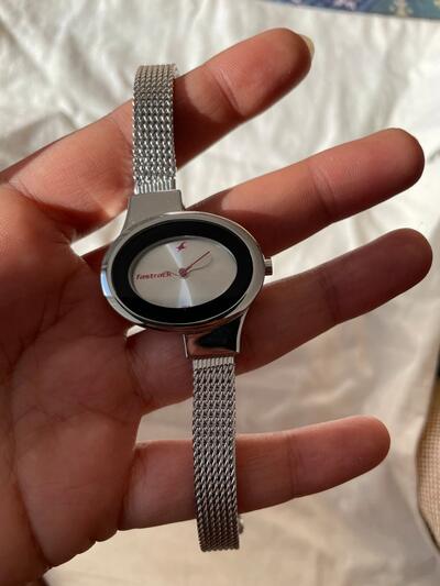 Fastrack Quartz Analog Silver Dial Stainless Steel Strap Watch
