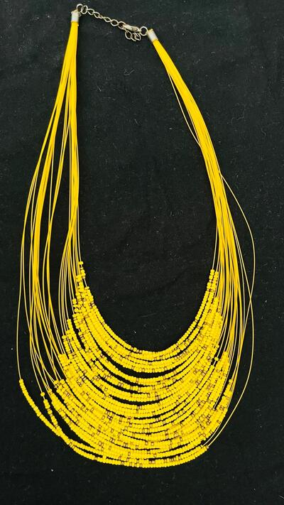 Boho Yellow Bead Necklace
