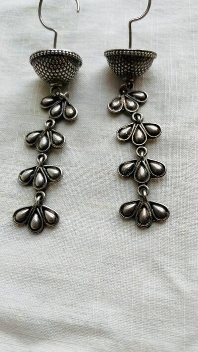 925 pure silver vintage jewellery | ethnic tribal earrings