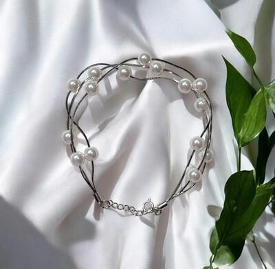 Pure 925 silver pearl bracelet