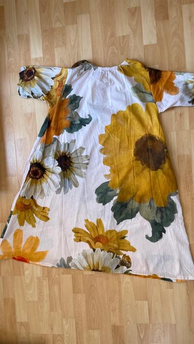 Indian Cotton-Linen Blend Summer Dress With Two Pockets