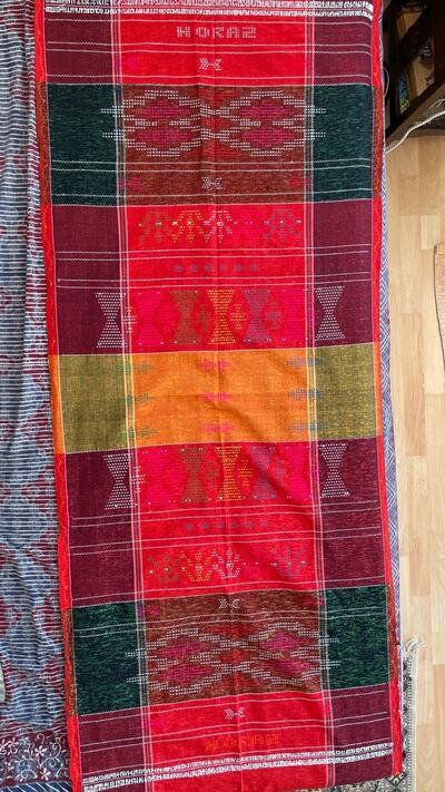 Vintage Traditional Indonesian Ulos - accessory, wall frame, rug, table runner
