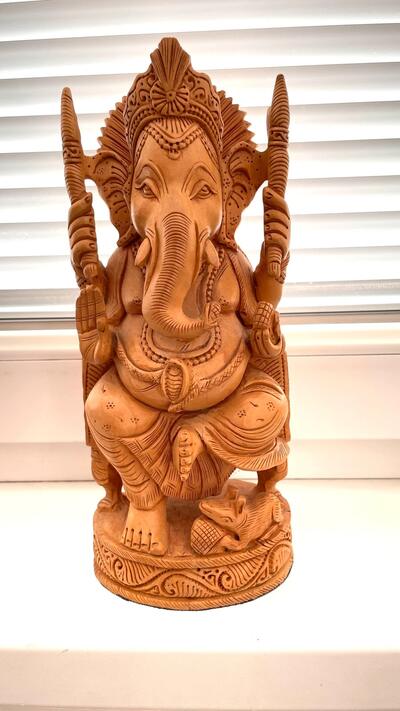Wooden Ganesha Idol Statue