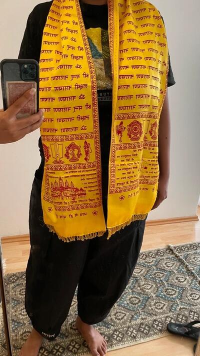 Indian Handcrafted Spiritual Scarf for Meditation, Prayer, Yoga, Bhajan