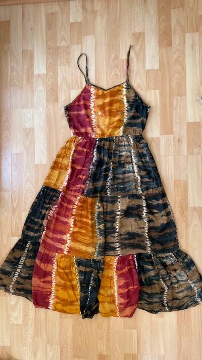 Indian Boho Hippie Tie and Dye Summer Dress | Size M