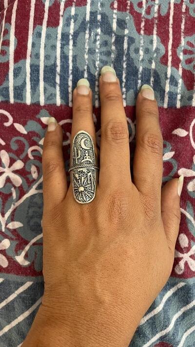 Silver Tone Wild West Ring | Size 6 | Boho Gypsy Hippie Style
