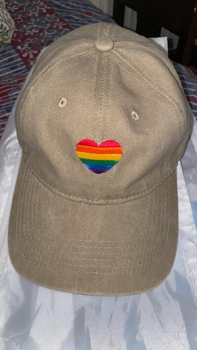 Rainbow Embroidered Heart Baseball Cap | LGBTQ Pride Month Gift