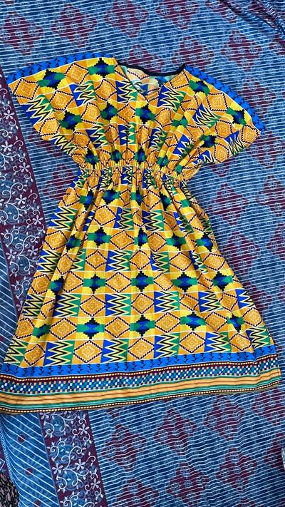 Vibrant African Tribal Boho Summer Dress | Ethnic Print Swing Kaftan Tunic | Free Size M to L