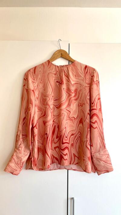 Retro top | Vintage top | Boho style | Mango Marble Print Long Sleeve Shirt