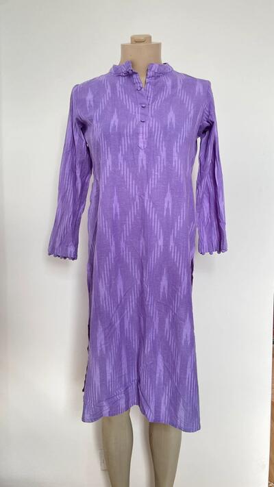 Cotton Indian Kurta | Double packets | Ikat Pattern | Ethnic Vintage Retro Outfit | L - XL