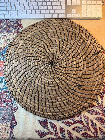 Woven Straw Placemat Round Seagrass Trivet Natural Tableware Decor