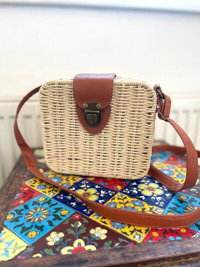 Vintage Bag Retro Style Straw Woven Cross Body Bag Boho Bag