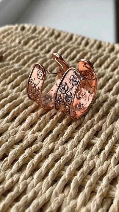 Vintage Jewellery Copper Earrings | Vintage Floral Design | Boho Fashion | Old Retro Look